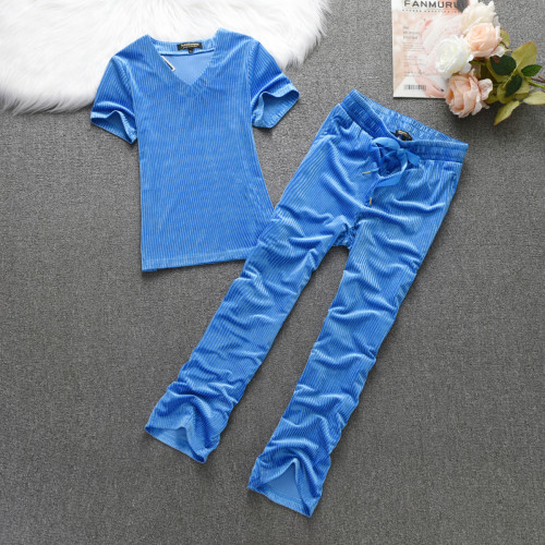 Juicy Coconut Brand Women Sporting Suits Pink Blue Gray White Navy Blue Soft Pleuche Casual Tracksuits Summer Sportswear suit