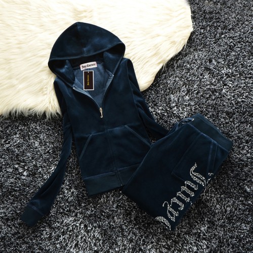 Juicy Coursera 2 Piece Sets Y2K Velvet Tracksuit Women's Jackets and Diamonds Pants Sets Casual Jogging Suit