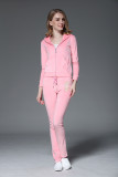 Juicy Lovers Brand Women Sporting Suits Black Pink Purple Slim Velvet Casual Womens Tracksuits Hooded Collar Sportswear suit