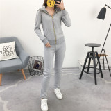 Juicy Lovers Brand Women Sporting Suits Set Velvet Pile Thicken Inside Casual Tracksuits Hooded Collar Winter Sportswear suit