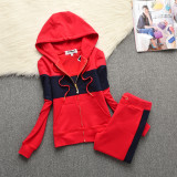 Juicy Lover Brand Coconut Spring Autumn Sporting Suit Women Tracksuits Casual Velvet Hooded Collar Yoga Jogging Sportswear Dress