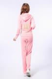 Juicy Grape Brand Autumn Women Sporting Suits Black Gray Pink Purple Velvet Women Tracksuit suits running Sportswear suit
