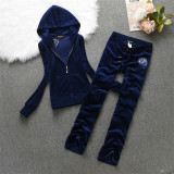 Juicy Lovers Brand Coconut Casual Women's Suits Autumn Outdoor Velvet Women Tracksuits Hooded Collar Jogging Sportswear suit