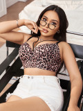 Women's Plus Size Underwear Half Cup Gathering Push Up Leopard Print Design Suitable For Plump Women 90D-110D B2833