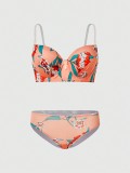 Hot Selling High-quality Multi-color Lingerie 2-piece set For Women's Underwear Beautiful Flower Print Push Up Bra Set A2138