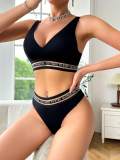 High Quality New Sexy Letter Bra Set For Women's Gathering Push Up Underwear For Women's Seamless Thong Underwear Set MR2702