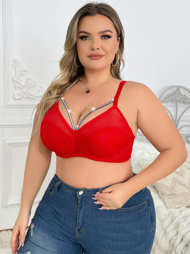 Women's Plus Size Underwear With Half Cup Pull Up And Anti Sagging Solid Color Design Suitable For Plump Women XL-XXL HR2488
