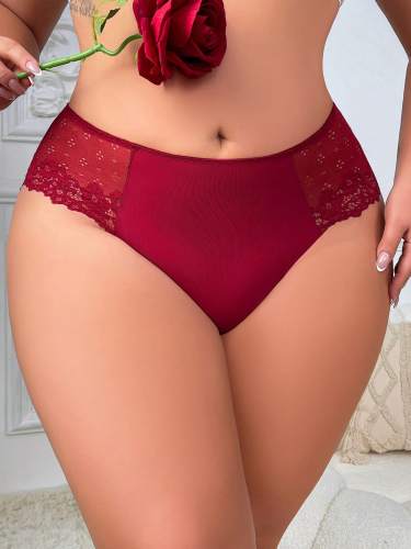 Women's Oversized Underwear With Seamless And Non Tight Le Bing Silk Patchwork Lace Design Suitable For Plump Women XL-XXL Z2400