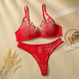 New Design High-Quality Lingerie Set With Sexy butterfly Line Mesh Plicing Women's Underwear Push Up Bra 2 Pieces YS2417