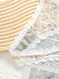 Beautiful and Sweet Underwear Ultra thin Lace Flower Bra 2-piece Set Women's Printed Underwear Sexy Underwear J2384