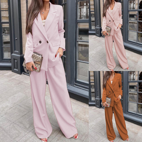 2024NEW Elegant Women Blazers Set Solid Fashion Casual Long Pants Blazer Suit Two Pieces Office Lady Loose Autumn Winter Clothes