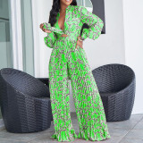 Women's Pajama Set With Wide Leg Pants Ladies Sleepwear Summer Long Sleeve Loose Bow Collar Spring Pyjama Suit For Female