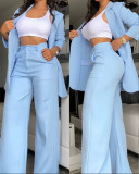 Woman Elegant Blazer Sets New Autumn Fashion Women's Notched Collar Coat & Pocket Design Pants Set Work Commuting Two Piece Suit