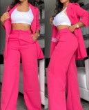 Woman Elegant Blazer Sets New Autumn Fashion Women's Notched Collar Coat & Pocket Design Pants Set Work Commuting Two Piece Suit