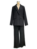 BAMBOOBOY Autumn Causal Loose Big Blazer + Long Pants Two 2 Piece Sets for Women Classic Office Lady Formal Clothes Trouser Suit