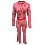 Autumn and Winter Super Cool Trend Loose Comfortable Hoodie Solid Color New Fashion Striped Suit for Women