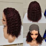 12A Double Drawn Human hair 4*4 Lace Curly Wig 300% density