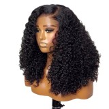 12A Double Drawn Human hair 4*4 Lace Curly Wig 300% density