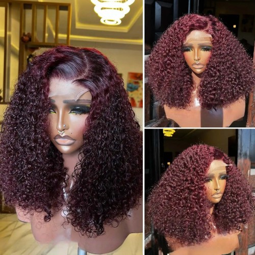 12A Double Drawn Human hair 4*4 Lace Curly Wig 300% density