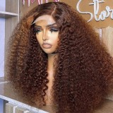 12A Double Drawn Human hair 4*4 Lace Curly Wig 300% density