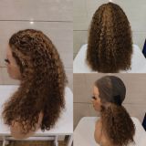 12A Double Drawn Human hair 4*4 Lace Curly Wig 300% density