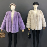Autumn And Winter Mid Length Natural Fox Fur Coat Fashionable Women Fur Jacket The Most Popular Real Fur Coat Female Clothing