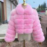New Style Fur Coat For Women Real Fur Jacket 100% Natural Fox Fur Luxury And Fashionable Women's Clothing Beautiful Collar
