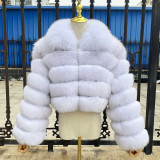 New Style Fur Coat For Women Real Fur Jacket 100% Natural Fox Fur Luxury And Fashionable Women's Clothing Beautiful Collar