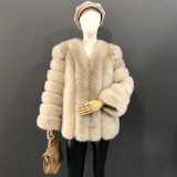 Autumn And Winter Mid Length Natural Fox Fur Coat Fashionable Women Fur Jacket The Most Popular Real Fur Coat Female Clothing