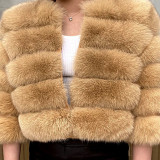 New Style Fur Coat For Women Real Fur Jacket 100% Natural Fox Fur Luxury And Fashionable Women's Clothing Beautiful Collar