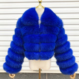 New Style Fur Coat For Women Real Fur Jacket 100% Natural Fox Fur Luxury And Fashionable Women's Clothing Beautiful Collar