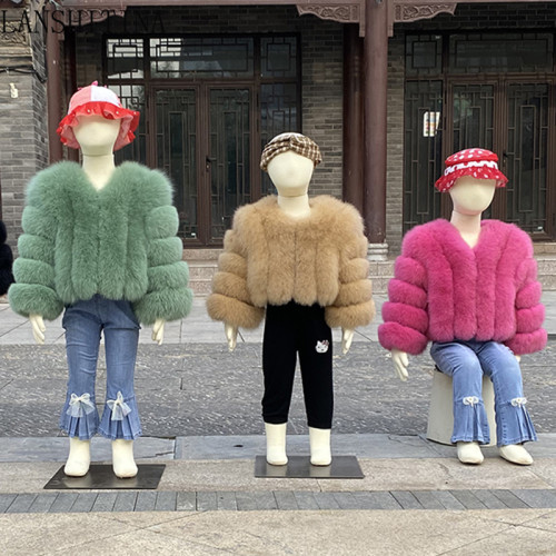 New Style Children Clothing Kids Fur Coat Baby Girls FurJacket Natural Fox Fur Coat Warm Jackets For Autumn And Winter