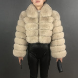 New Style Fur Coat For Women Real Fur Jacket 100% Natural Fox Fur Luxury And Fashionable Women's Clothing Beautiful Collar