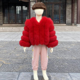 New Style Children Clothing Kids Fur Coat Baby Girls FurJacket Natural Fox Fur Coat Warm Jackets For Autumn And Winter