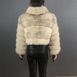 New Style Fur Coat For Women Real Fur Jacket 100% Natural Fox Fur Luxury And Fashionable Women's Clothing Beautiful Collar