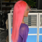 PINK 13x4 lace frontal humanhairwig前蕾丝假发许昌头套真人发