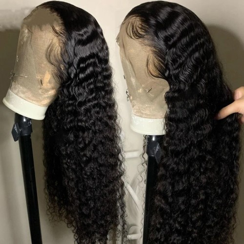 11A 13*4frontal Deep Wave long wig 180%density Brazilian wig