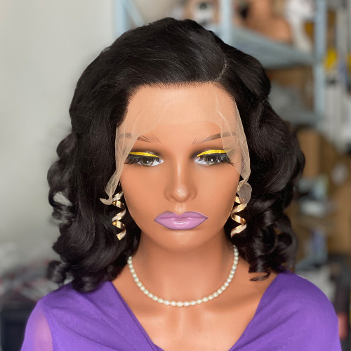 200 Density Bouncy Curl Human Hair Wigs