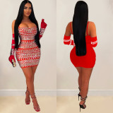 C6888 Cross-border express Amazon Europe and the United States fashion women's hot diamond sexy belt gloves long dress