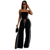 C7056 Cross-border express Amazon independent station Europe and the United States fashion women's solid color sleeveless two-piece set new