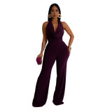 C7085 Cross-border express Amazon independent station European and American fashion women's sleeveless deep V pants suit pants two pieces