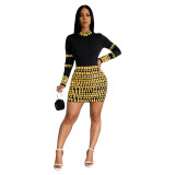 C7138 Cross-border Express Amazon Europe and the United States fashion women's ironed diamond party casual slim-fit dress new