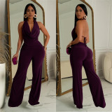 C7085 Cross-border express Amazon independent station European and American fashion women's sleeveless deep V pants suit pants two pieces