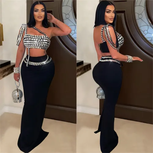 C6972 Cross-border express Amazon independent station Europe and the United States fashion women's new halter short hot diamond half skirt