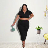 MY676 cross-border plus-size women's summer new missing umbilical fashion suit Amazon new source manufacturers