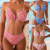 2025 new bikini cross-border European and American foreign trade small floral triangle cup sexy bikini swimsuit women