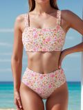2025 new bikini cross-border European and American foreign trade small floral high-waisted sexy bikini two-body swimsuit swimsuit woman