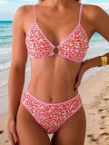 2025 new bikini cross-border European and American foreign trade small floral triangle cup sexy bikini swimsuit women