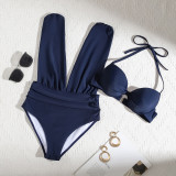 2025 new European and American foreign trade cross-border deep V hard cup push-up underwear sexy high-waisted bikini suit female swimsuit