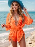 2025 European and American foreign trade Aliexpress new white lace high waist sexy three-piece bikini swimsuit woman